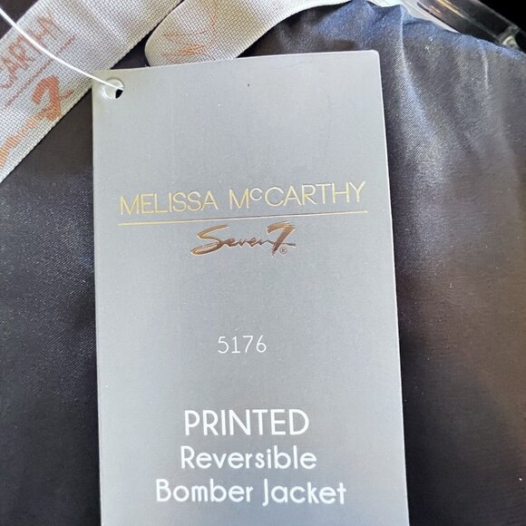 Melissa McCarthy Seven7 Reversible Colorful Abstract Bomber Jacket Sz 2X NWT - Picture 10 of 16
